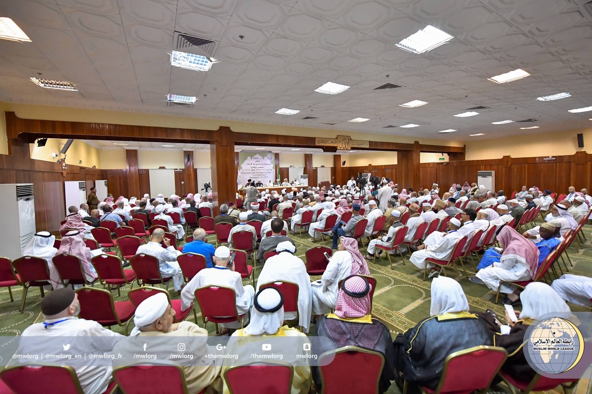 Many Muslim World Muftis attend in this year Hajj in Mina MWL Forum-Conf. on Moderation & Tolerance in Islam-Texts&Facts
