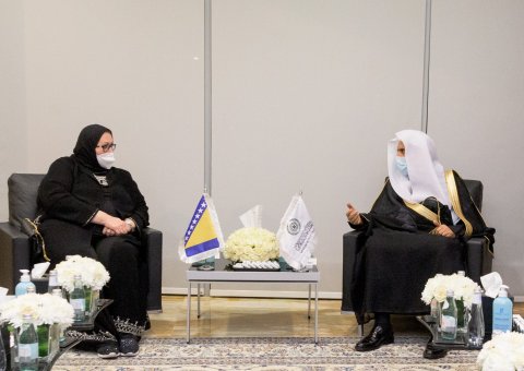 HE Dr. Mohammad Alissa welcomed Bisera Turkovic Minister of Foreign Affairs of Bosnia and Herzegovina