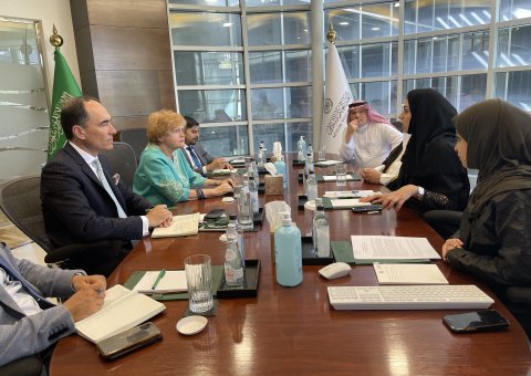 The US StateDept Envoy to Monitor and Combat Antisemitism Deborah Lipstadt State SEAS met at the Muslim World League's office in Riyadh