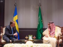 خادم الحرمين الشريفين يلتقي رئيس وزراء السويد و الرئيس العراقي 