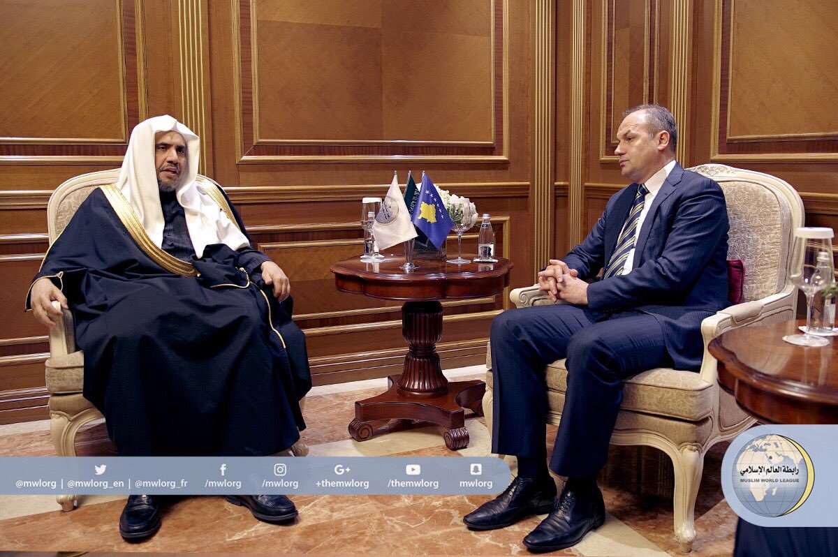 His Excellency the MWL's SG meets His Excellency Kosovo's Foreign Minister Mr. Enver Hoxhaj in Pristina.