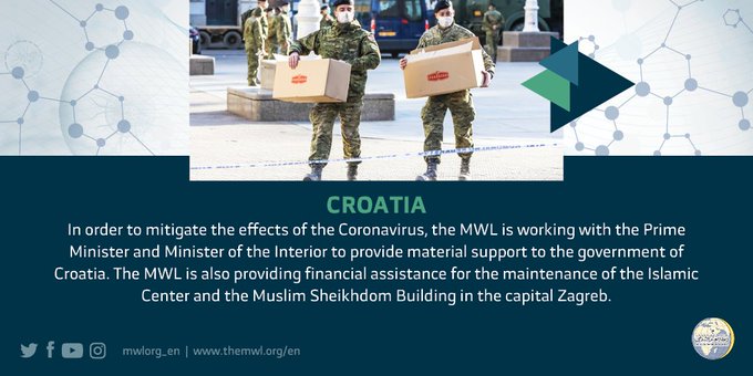 The MWL is working to provide material support to the government of Croatia to mitigate the effects of the coronavirus