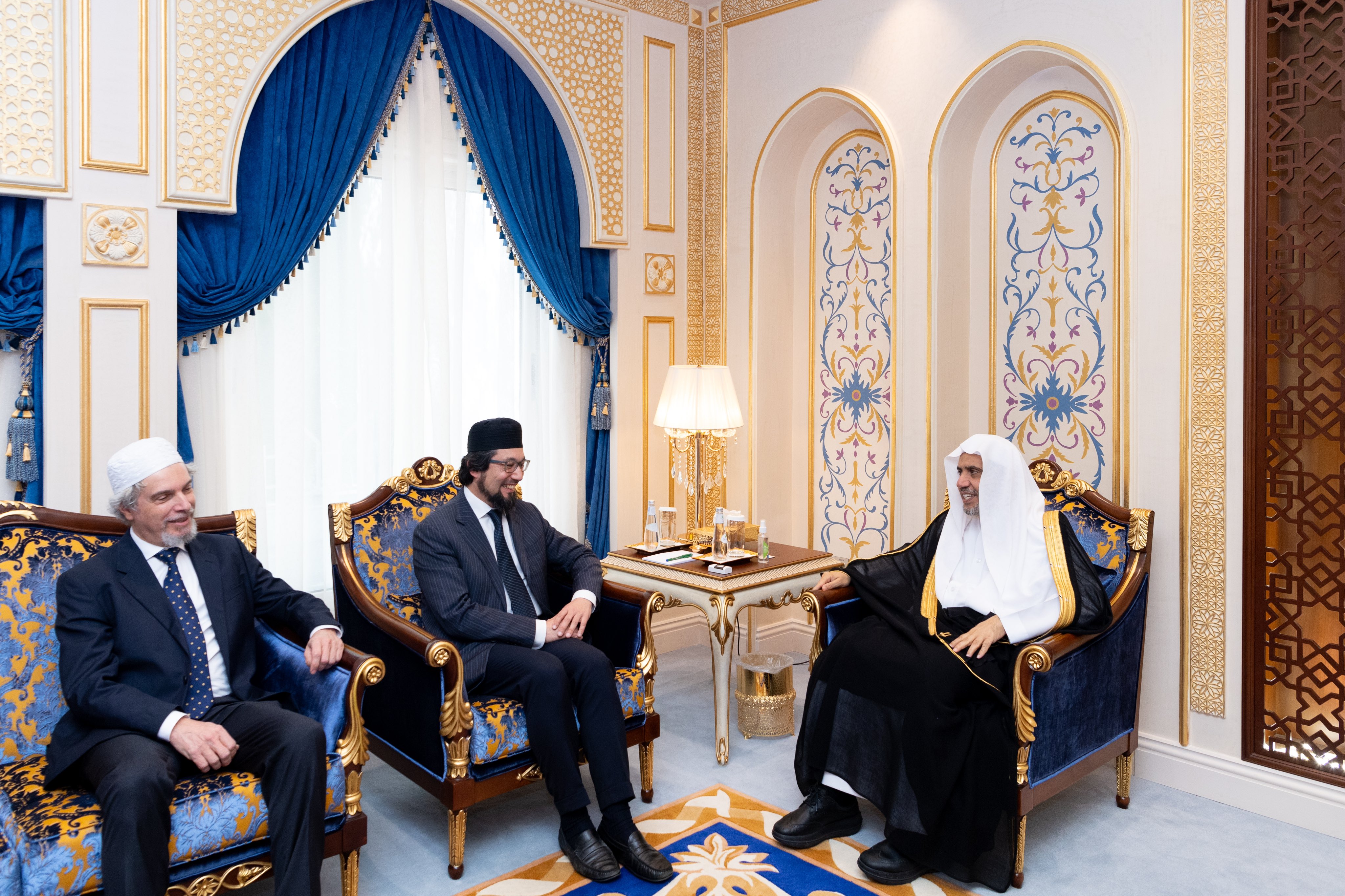 His Excellency Sheikh Dr. MohammedAl-Issa, Secretary-General of the MWL and Chairman of the Organization of Muslim Scholars, met with His Eminence Sheikh Yahya Pallavicini, President of the Italian COREIS (Islamic Religious Community) and the Muslim Council for Cooperation in Europe