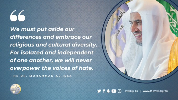 We must put aside our differences and embrace our religious and cultural diversity