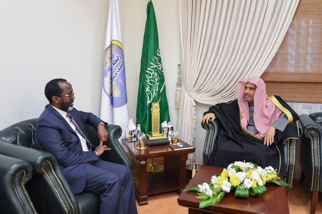 HE Dr. Muhammad Alissa , MWL SG receives HE Mr. Tahir Mahmoud Gaili , Somali Ambassador to Riyadh. A number of issues of mutual concern have been discussed.