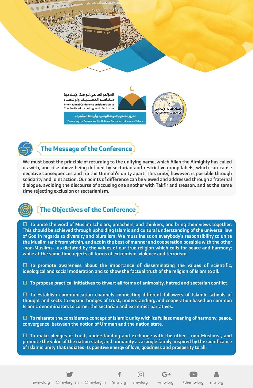 Message & objectives of the unity conference