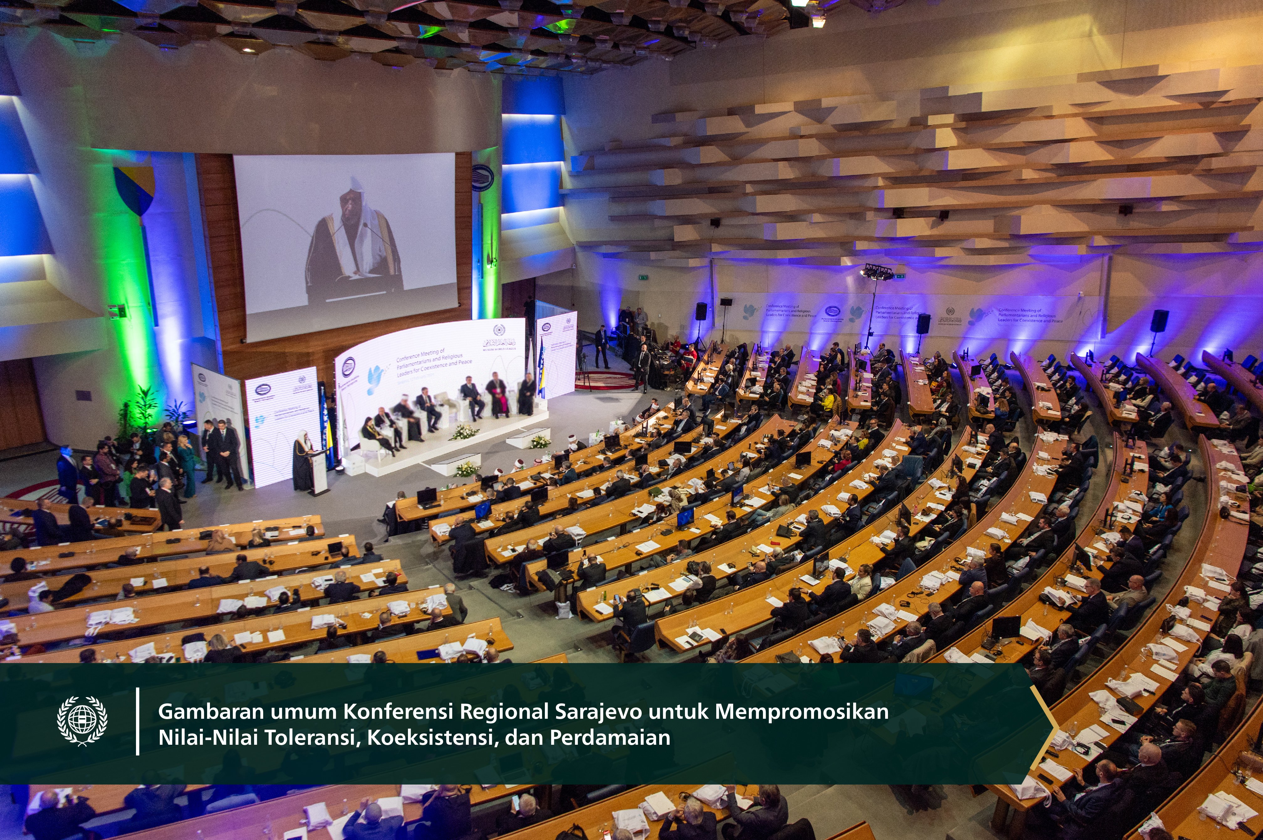 Yang Mulia Sekretaris Jenderal Liga Muslim Dunia, Ketua Asosiasi Ulama Muslim, Syekh Dr. Mohammed Al-issa berpartisipasi bersama Yang Mulia Presiden Bosnia dalam pembukaan konferensi regional yang mempromosikan nilai-nilai hidup berdampingan dan perdamaian