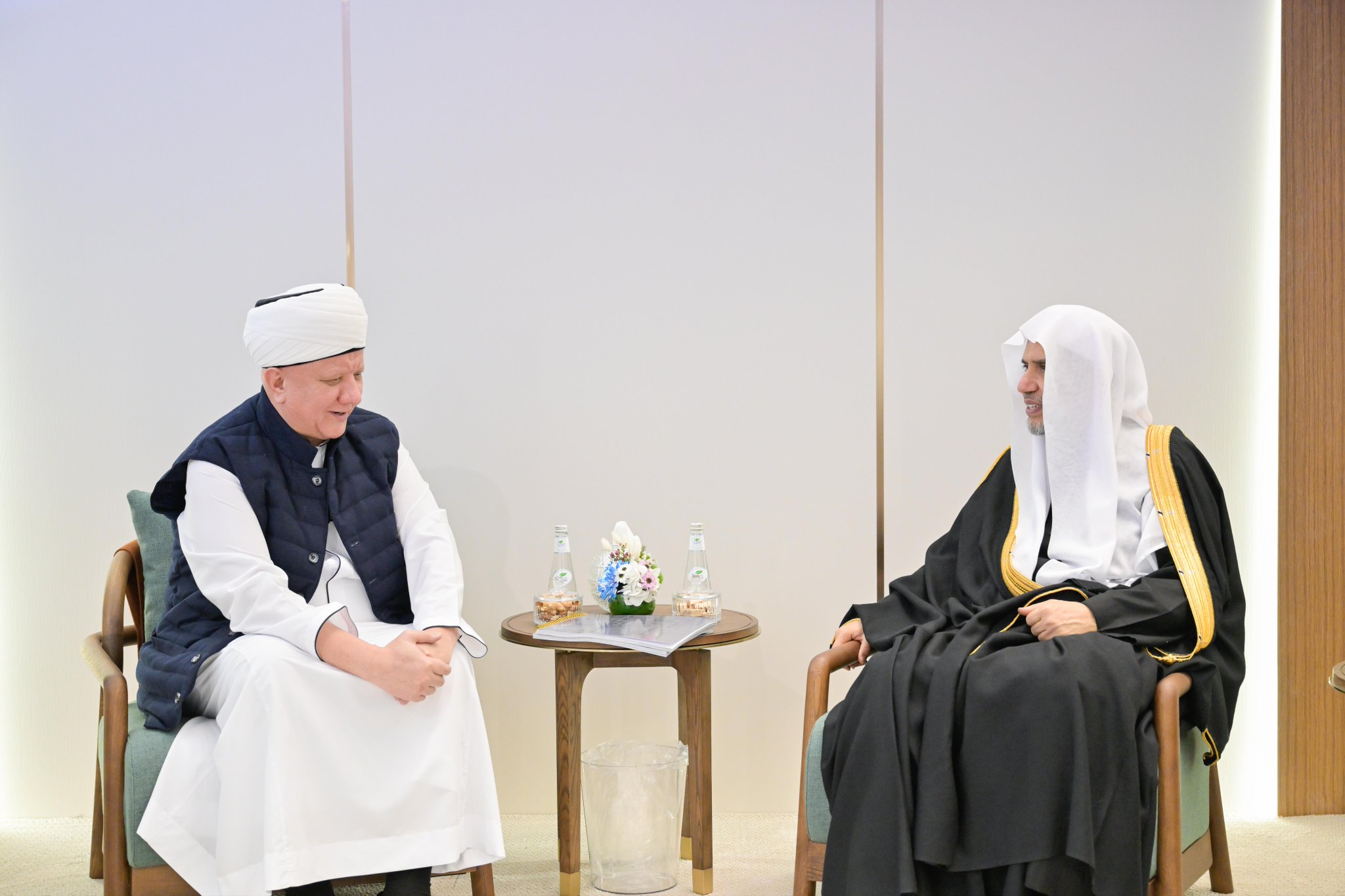 H.E. Sheikh Dr. Mohammed Al-Issa, met in Riyadh with H.E. Sheikh Albir Krganov, the Mufti of Moscow and the Head of the Spiritual Assembly of Muslims of Russia
