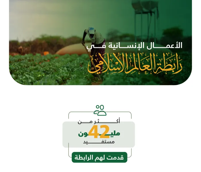 مسيرةٌ حافلة لـرابطة العالم الإسلامي‬⁩ نستذكرها بكافة مجالاتها الرعوية والتنموية والإغاثية في اليوم العالمي للعمل الإنساني‬⁩ :