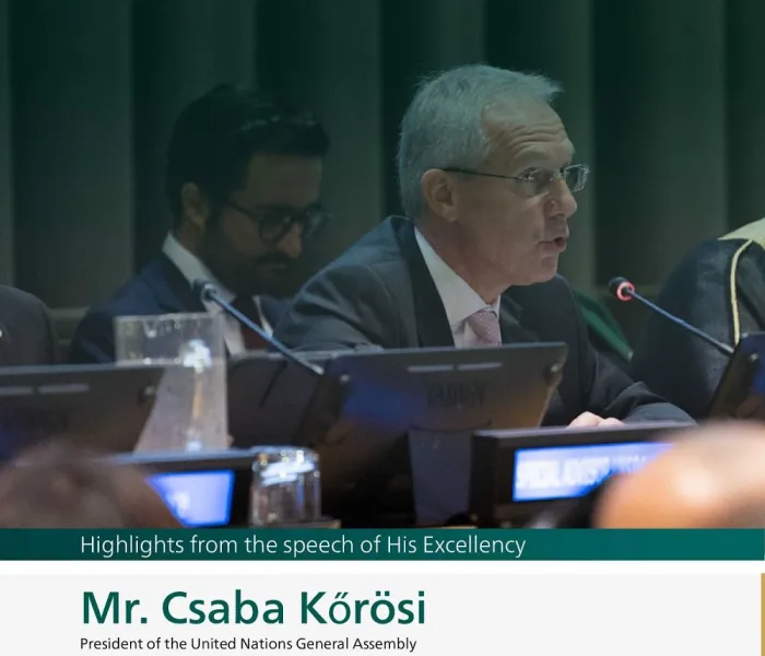 Highlights from the speech of His Excellency Mr. Csaba Kőrösi, the President of the United Nations General Assembly, at the launch of the MWL initiative on Building Bridges between East and West at the UN headquarters in New York