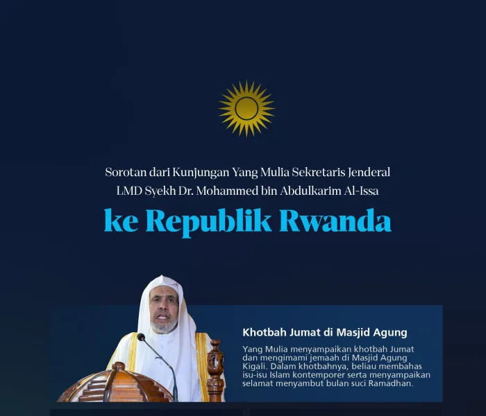 Di sini: Sorotan dari kunjungan Yang Mulia Sekretaris Jenderal LMD, Ketua Organisasi Ulama Muslim, Syekh Dr. Mohammed Alissa   ke Republik Rwanda: