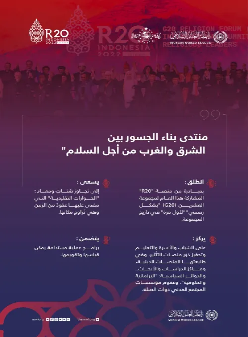 مبادرة: رابطة العالم الإسلامي لإطلاق:"منتدى بناء الجسور بين الشرق والغرب"