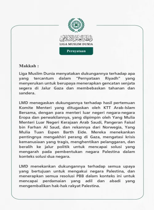 Pernyataan dari Liga Muslim Dunia: