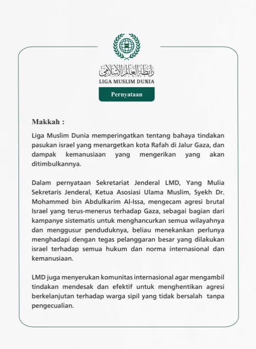 Pernyataan dari Liga Muslim Dunia: