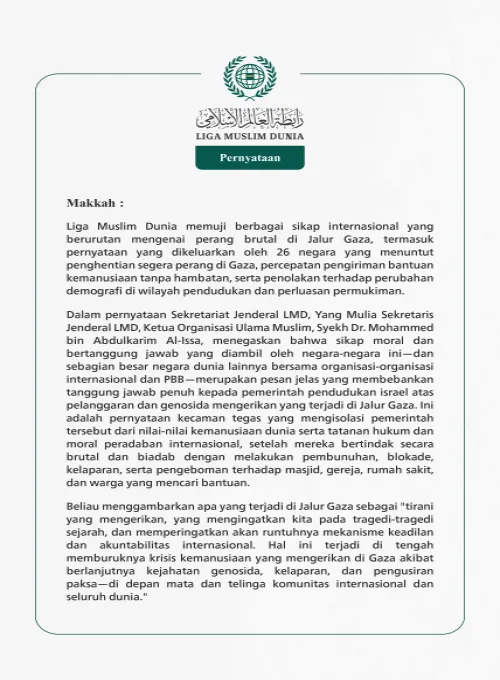 Pernyataan dari Liga Muslim Dunia: