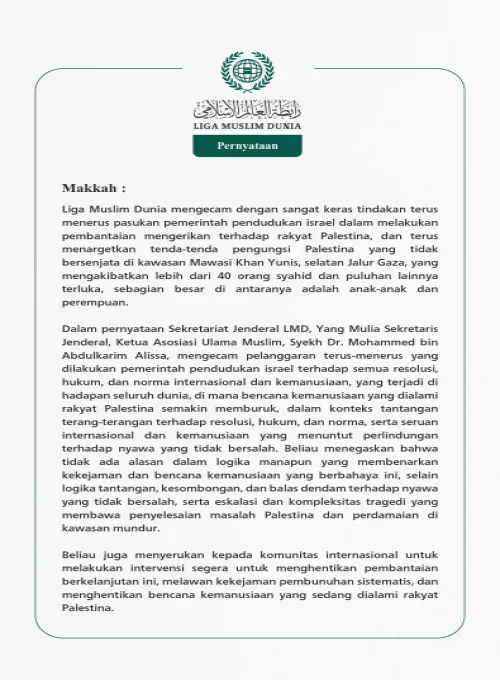 Pernyataan dari Liga Muslim Dunia: