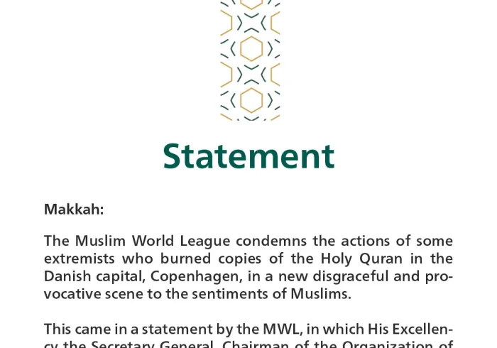 Statement from the Muslim World League