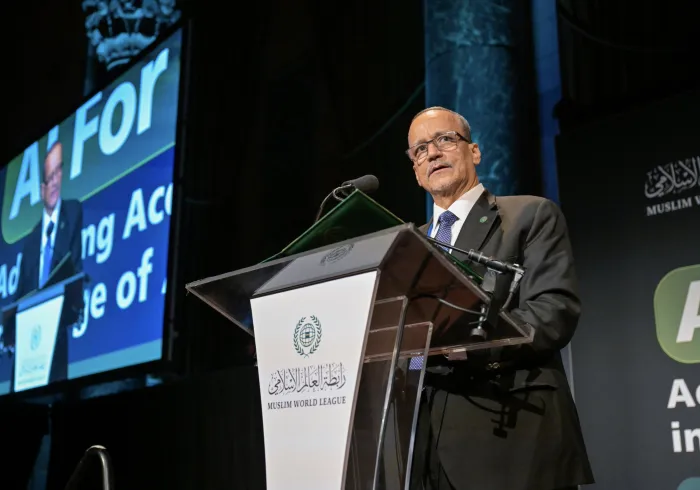 H.E. Mr. Ismail Ould Cheikh Ahmed, Secretary-General of the Organization of Islamic Cooperation, delivering his remarks at the opening session of the MWL event, AI for Everyone