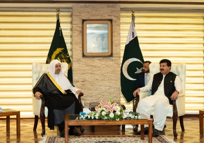 ‏Le président du Sénat du Pakistan Muhammad Sadiq Sanjrani rencontre Mohammad Alissa