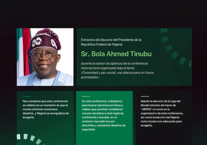 Extractos del discurso de Sr. Bola Ahmed Tinubu, Presidente de la República Federal de Nigeria, con motivo del lanzamiento, bajo su patrocinio, de la Iniciativa de la Liga para la paz social en África Occidental