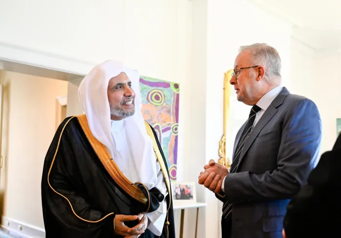 H.E. Mr. Anthony Albanese, Prime Minister of Australia, received H.E. Sheikh Dr. Mohammed Al-Issa , Secretary-General of the Muslim World League (MWL) and Chairman of the Organization of Muslim Scholars