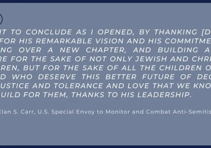 HE Dr. Mohammad Alissa was honored with the first ever Combat ASemitism Award