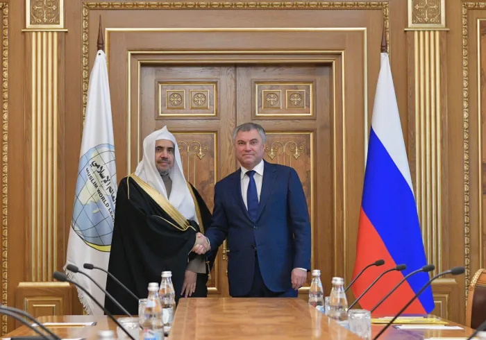 Le Président de la Douma en Russie Mr. Viatcheslav Volodine lors de sa rencontre avec le D. Mohammad Alissa