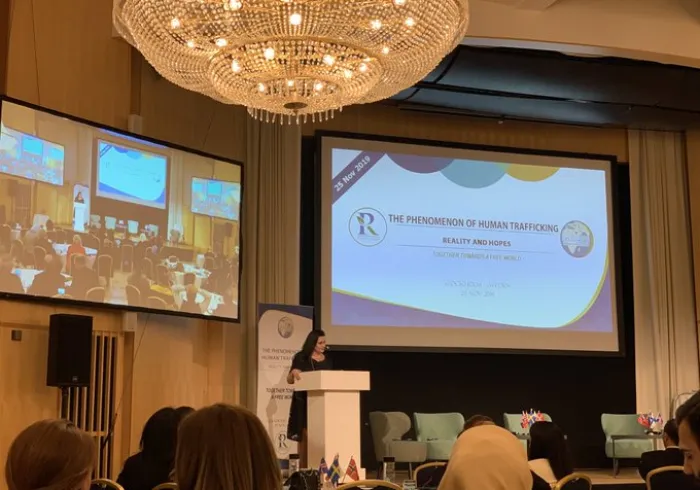   the critical role women play in building peaceful society: "When women are empowered, the whole community will flourish."