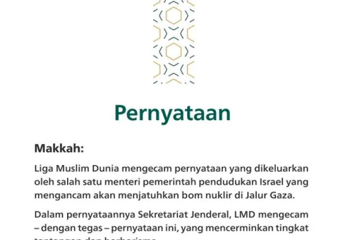 Pernyataan dari Liga Muslim Dunia: