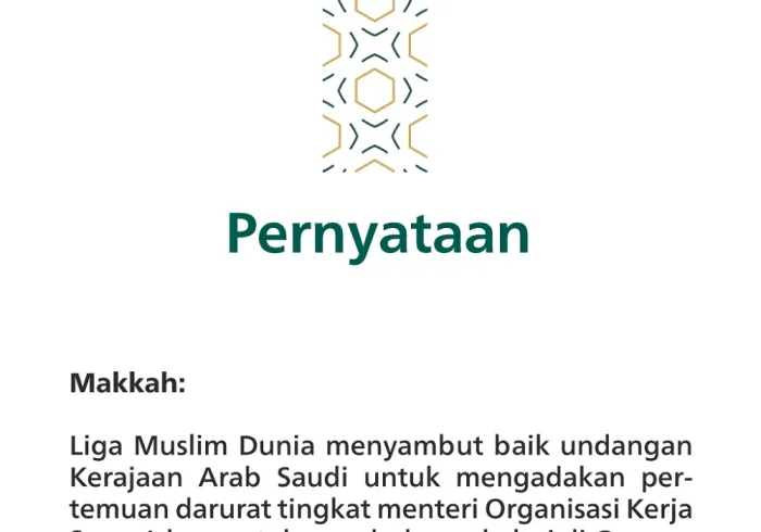 Pernyataan dari Liga Muslim Dunia: