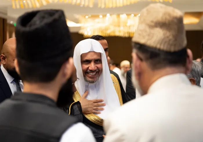   Le Conseiller indien à la sécurité nationale, M. Ajit Doval, célèbre la venue du Secrétaire général, Président de l'Organisation des savants musulmans, Mohammad Alissa à New Delhi