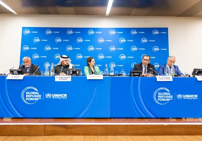 جناب آقای عبدالوهاب الشهری، دستیار دبیرکل امور ارتباطات نهادی، سخنرانی سازمان همبستگی جهان اسلام در انجمن گفتگوی سازمان ها در مجمع جهانی پناهندگان که در ژنو، با حضور بیش از هزار شخصیت