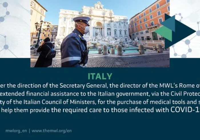 The Muslim World League has extended financial assistance to the Italian