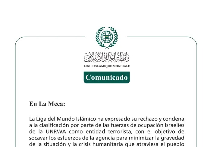 Comunicado de la LigadelMundoIslamico