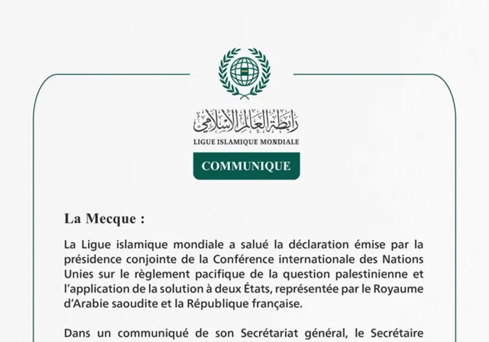 Communiqué de la Ligueislamiquemondiale :