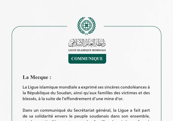 Communiqué de la Ligueislamiquemondiale :