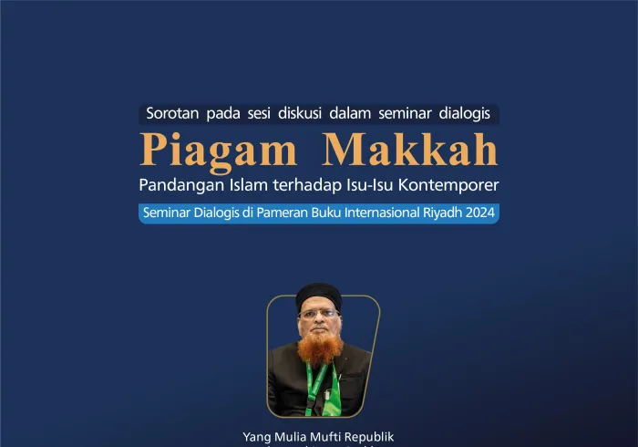 Yang Mulia Mufti Republik Islam Pakistan, Syekh Muhammad Taqi Usmani, berpartisipasi dalam seminar dialog yang diselenggarakan oleh Pameran Buku Internasional Riyadh 2024 tentang Piagam Makkah
