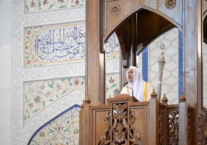 Scenes from the Friday sermon delivered by H.E. Sheikh Dr. Mohammed Alissa, Secretary-General of the Muslim World League (MWL) and Chairman of the Organization of Muslim Scholars, from the pulpit of the largest mosque in Kuala Lumpur