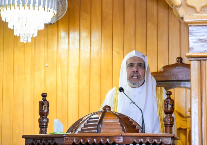 H.E. Sheikh Dr. Mohammed Al-Issa, delivers the Friday sermon and leads the Friday prayer in Kigali, the capital of Rwanda