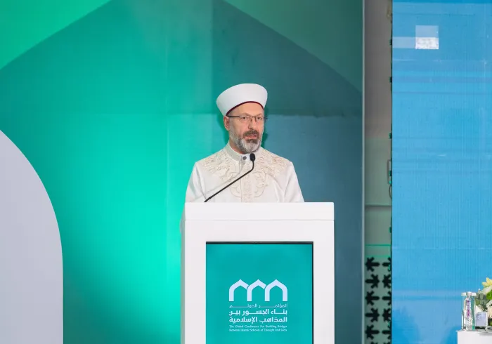 His Excellency Prof. Ali Erbaş, President of Religious Affairs in the Republic of Turkey, at the opening ceremony of the Global Conference for Building Bridges between Islamic Schools of Thought and Sects: