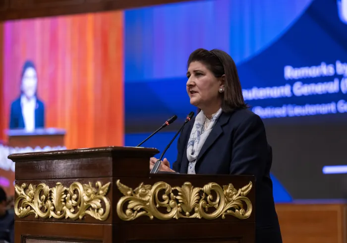 Lieutenant General Dr. Nigar Johar Khan, the first woman to attain the rank of lieutenant general in the Pakistan Army, stated during the conference launching the Muslim World League's initiative for Girl's Education Matters in Muslim Communities, held in Islamabad, the capital of Pakistan: