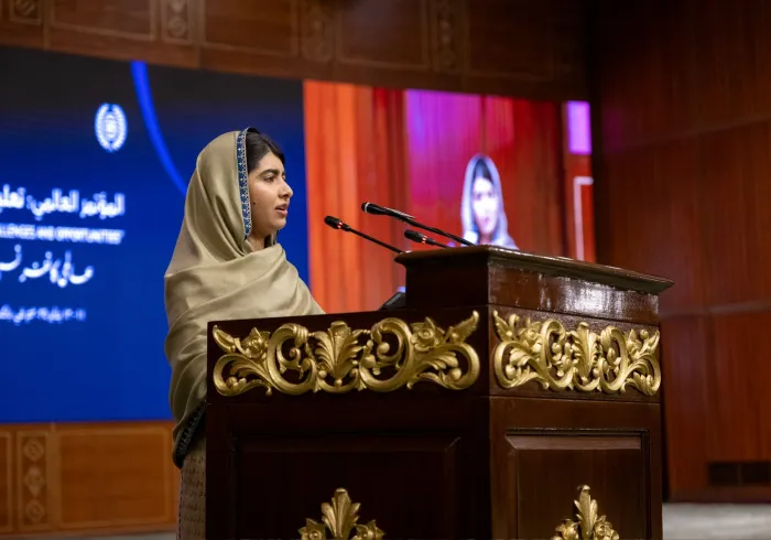 Renowned global activist for girls' education, Ms. Malala Yousafzai, delivered the keynote address at the Muslim World League's initiative, Girls Education Matters, in Muslim communities. 