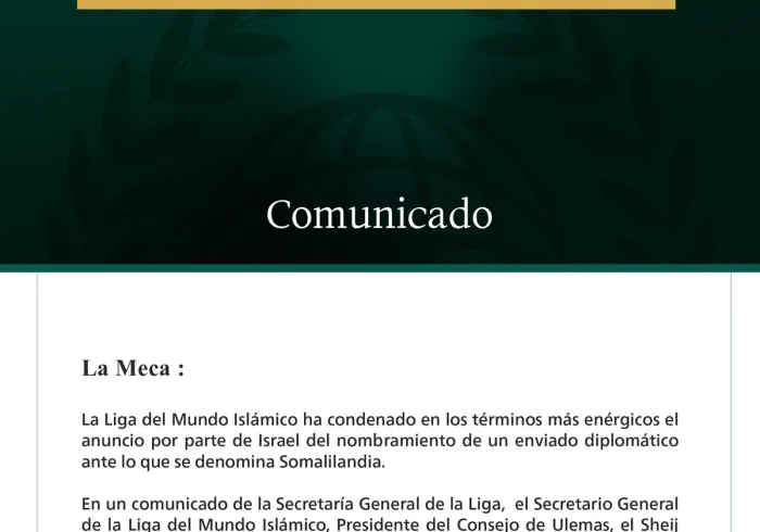 La Liga del Mundo Islámico condena el complot terrorista que tuvo como objetivo a los Emiratos Árabes Unidos.