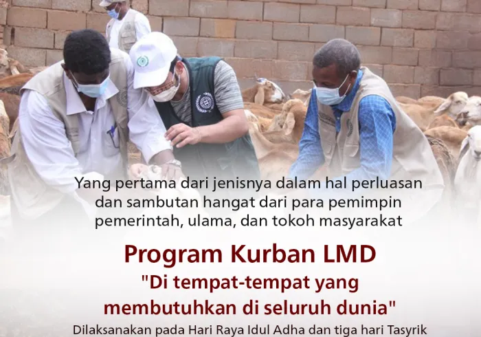 Kantor-kantor, pusat-pusat, dan perwakilan Liga Muslim Dunia di seluruh dunia melaksanakan program kurban pada “Hari Raya Idul Adha” dan “Tiga Hari Tasyrik” di seluruh negara yang membutuhkan, dengan sebagian besar tersebar di puluhan negara di Afrika dan Asia