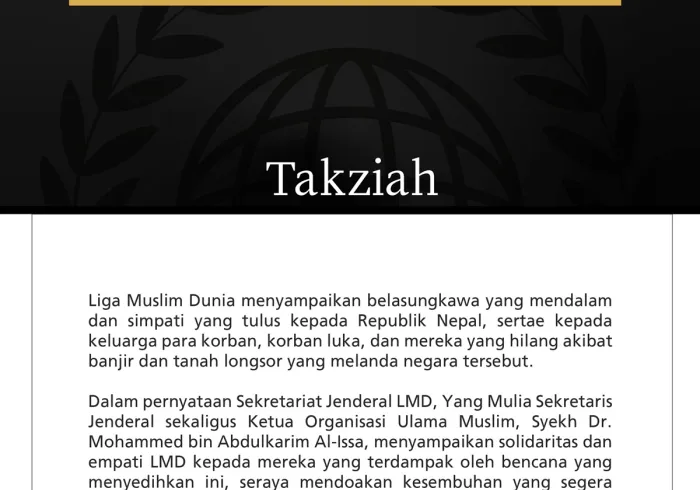 Liga Muslim Dunia Menyampaikan Belasungkawa kepada Nepal atas Korban Banjir dan Tanah Longsor