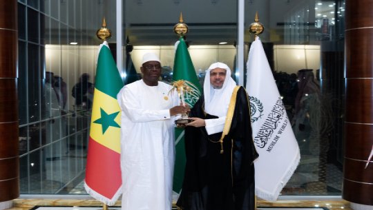 His Excellency Mr. MackySall, the President of the Republic of Senegal, visited the Muslim World League Office in Riyadh. The President and his accompanying delegation were welcomed by His Excellency Sheikh Dr. Mohammed Al-Issa