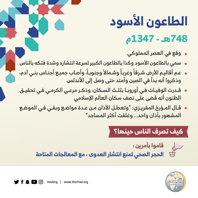 مجموعة من التدابير الاحترازية التي وردت في شريعتنا الغراء، والمتبعة لمقاومة جائحة ⁧‫كورونا‬⁩ ⁧‫كوفيد 19‬⁩