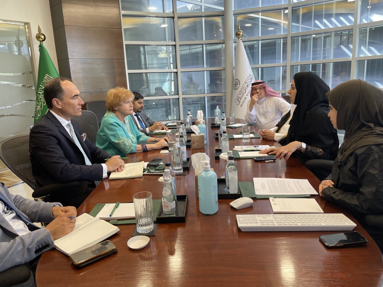 The US StateDept Envoy to Monitor and Combat Antisemitism Deborah Lipstadt State SEAS met at the Muslim World League's office in Riyadh