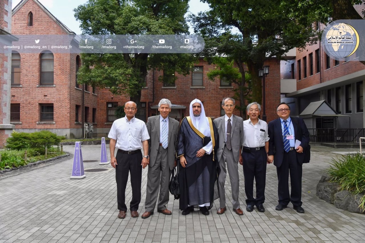 HE MWL SC Dr. Alissa in a group photo with the Doshisha University President, that warmly welcomed them &amp; arranged a lecture for him