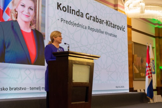 صدر جمہوریہ کروشیا:میرے لئے باعث شرف ہے کہ میں"انسانی اخوت"کے عنوان پرمنعقدہ کانفرنس کی سرپرستی کررہی ہوں